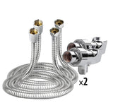 2 x AlpenForce Shower Hoses & Adaptors (UK, EU)